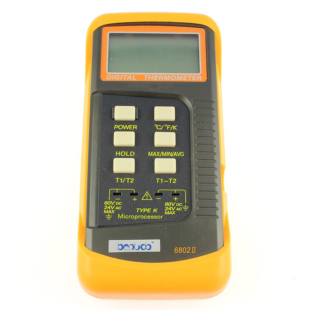 6802 II Durable Precision Dual Channel Digital Thermometer with 2